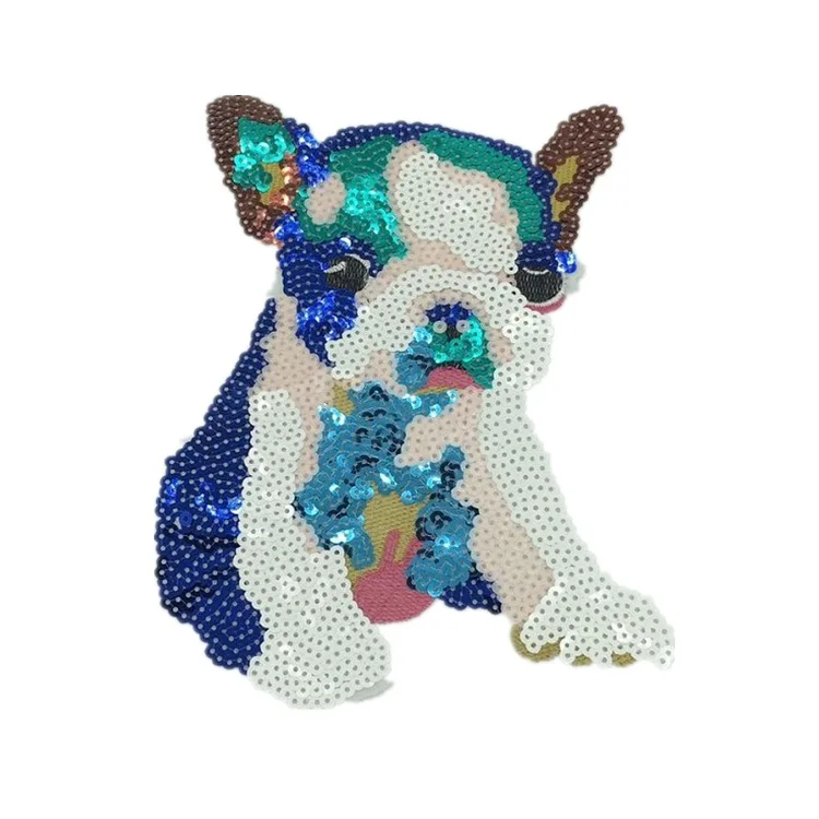 

Small cute bead piece embroidery pet dog children cartoon animal cloth paste clothes DIY patch decorative accessories
