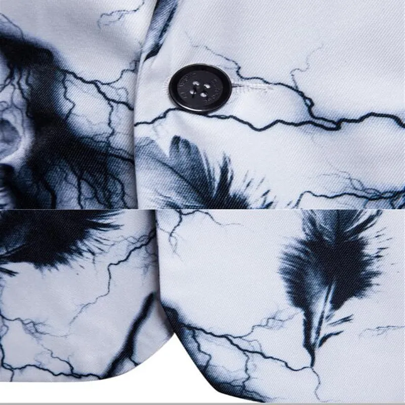

high-quality slim one-button suit for men fashionable casual men pocket ink painting western suit