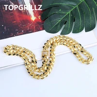 topgrillz miami cuban chain chain necklace charms for men gold silver color cubic zircon trendy mens hip hop jewelry gifts
