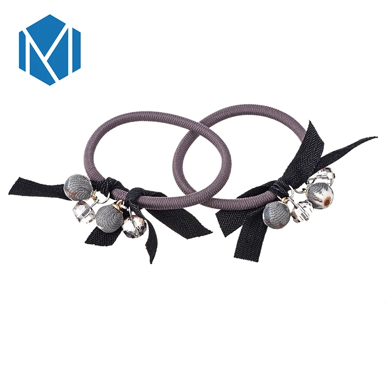 Q MISM 1 Pair=2 Pieces Women Elasic Hair Bands Bowknot Rhinestone Gum For Rubber Girls Scrunchy | Детская одежда и обувь