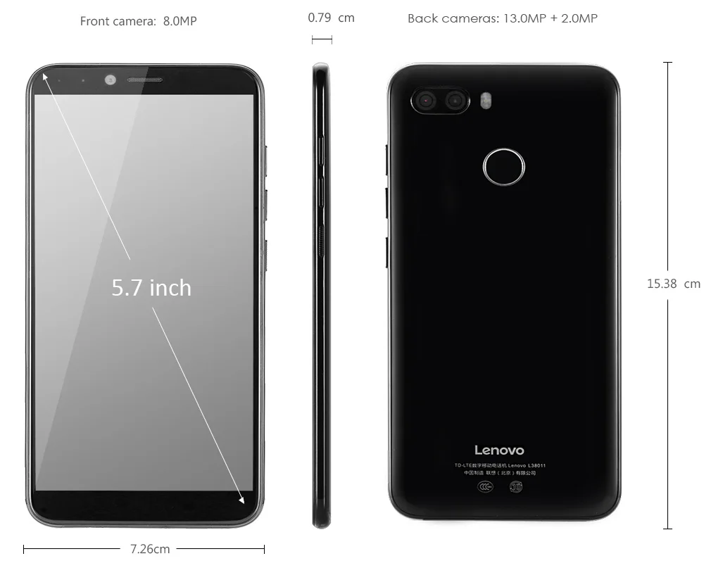 Lenovo K5 Play 4G Android смартфон с европейской вилкой, 3 ГБ, 32 ГБ, 5,7 дюйма, Восьмиядерный процессор Snapdragon, 13 МП+ 2 МП, мобильные телефоны, глобальная версия