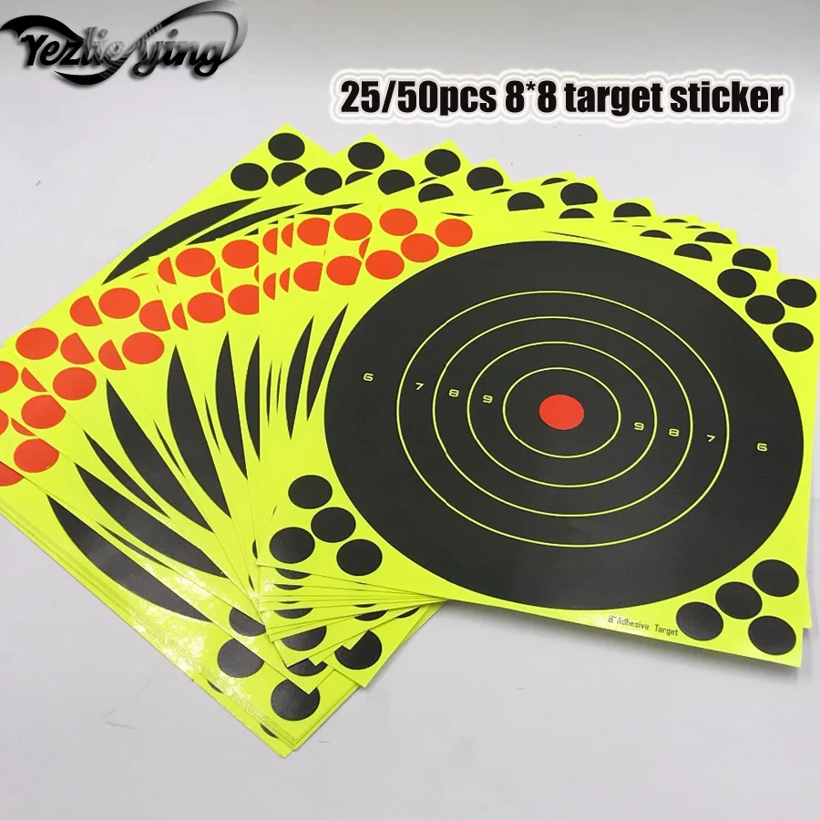 25/50Pcs Splash Flower Target 8Inch Hunting And Shooting Sticky Paper for Aiming Pistol/Rifle | Спорт и развлечения