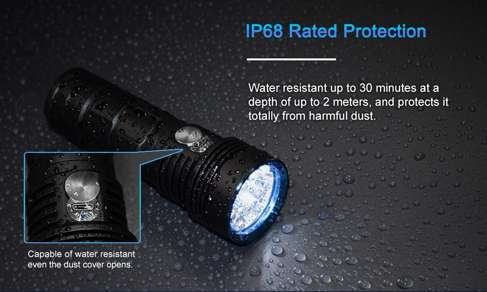 LUMINTOP ODF30C USB Перезаряжаемый фонарик Cree XHP 70,2 3500 люмен тактический светодиодный фонарик на 26650 Аккумулятор для пеших прогулок, езды