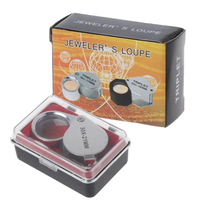

1pc magnifier 30x-21mm Triplet Jeweler's Loupe For Jewelry