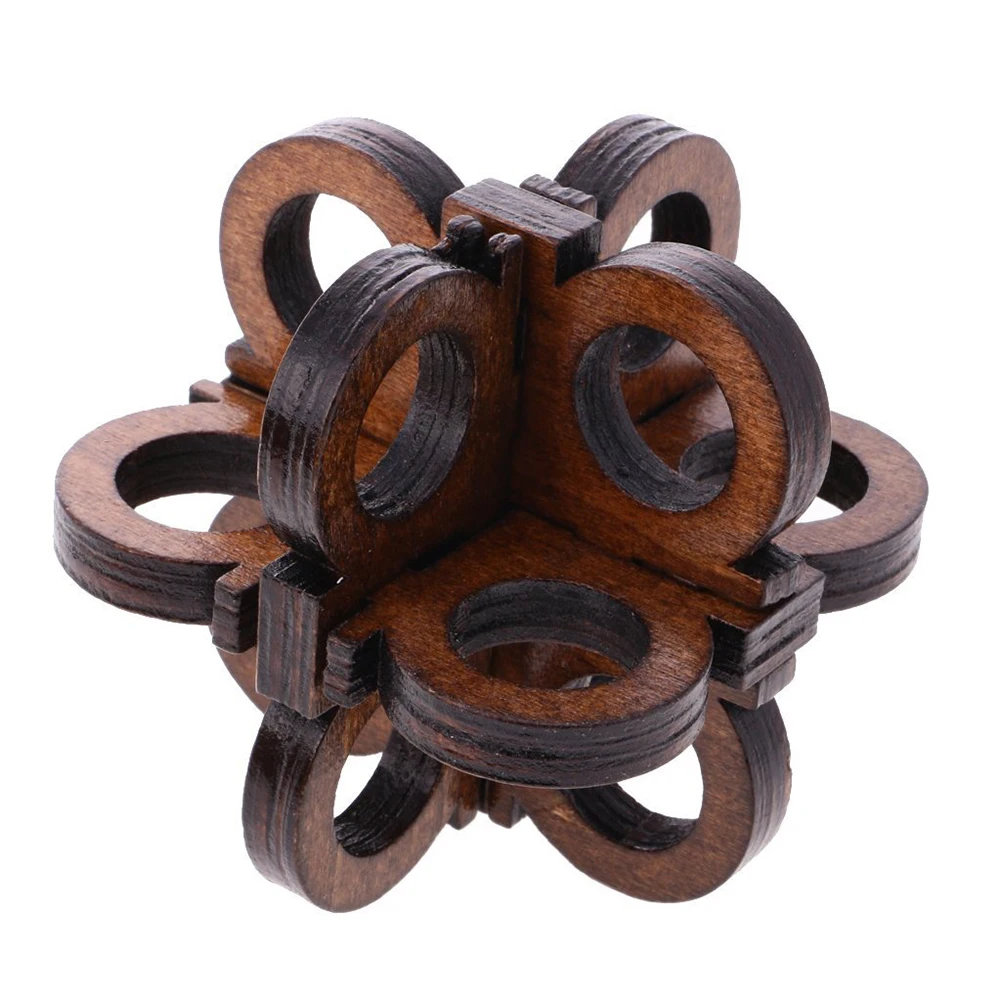 

Wooden Intelligence Toy Kong Ming Lock Glasses Lock Puzzle 3D Brain Teaser Puzzle for Kids Children