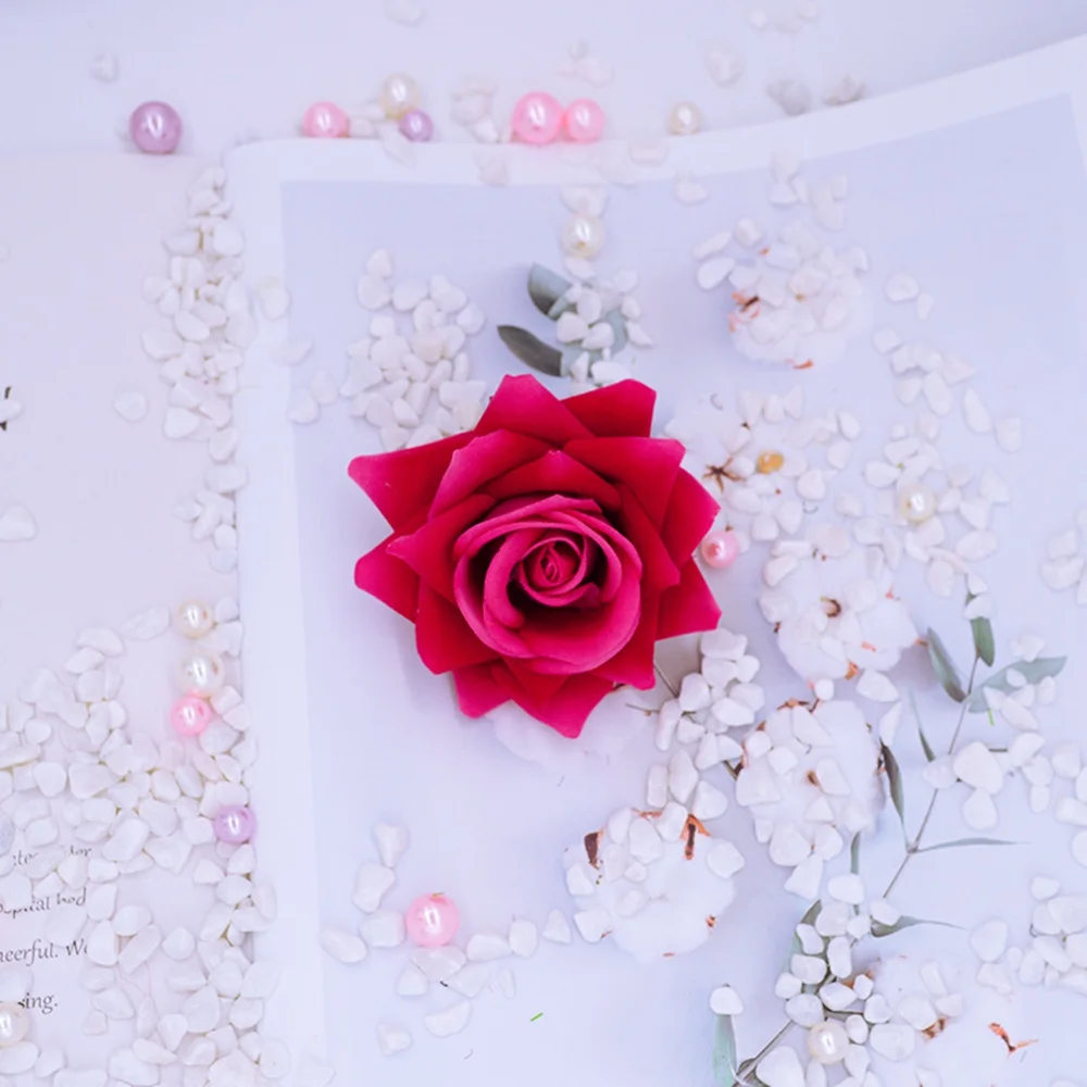 rose red 2 шт. высокое качество плюшевый мишка розы Искусственные цветы к Рождеству украшения для дома Свадебные аксессуары Оформление шелк - Цвет: rose red