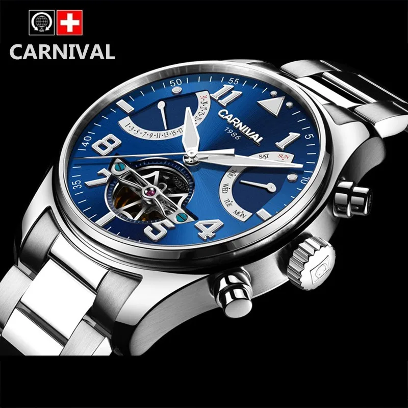 Карнавальный швейцарский бренд tourbillon автоматические механические наручные часы