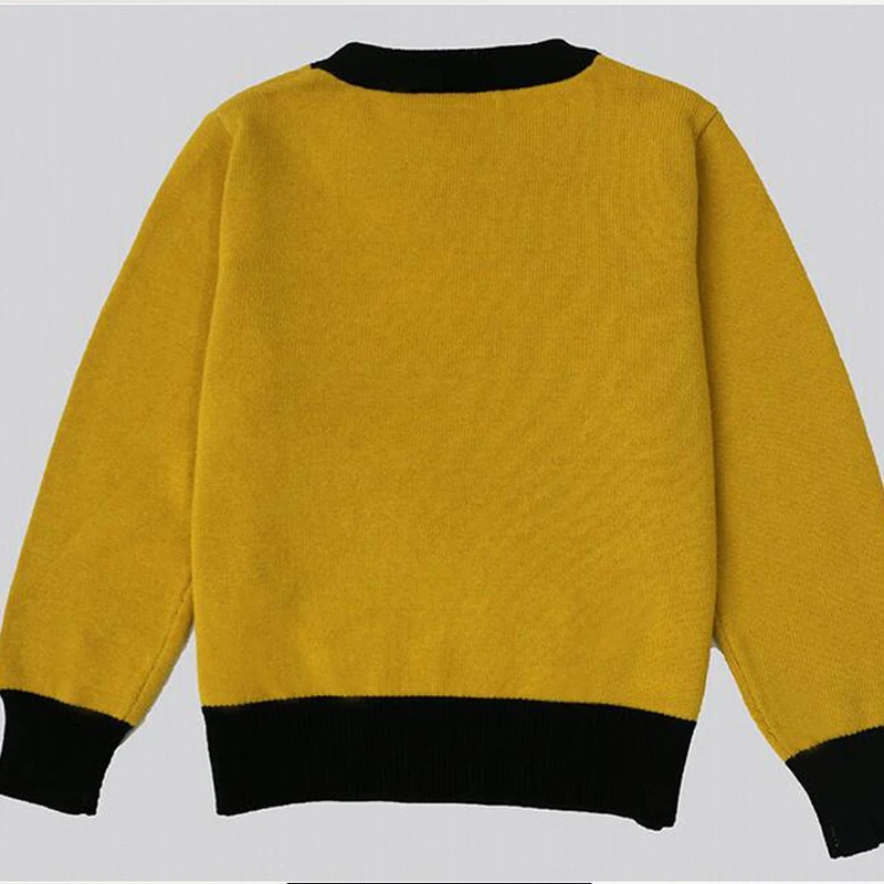 Свитера с рисунком вишни для девочек на осень и зиму свитер желтого черного цвета