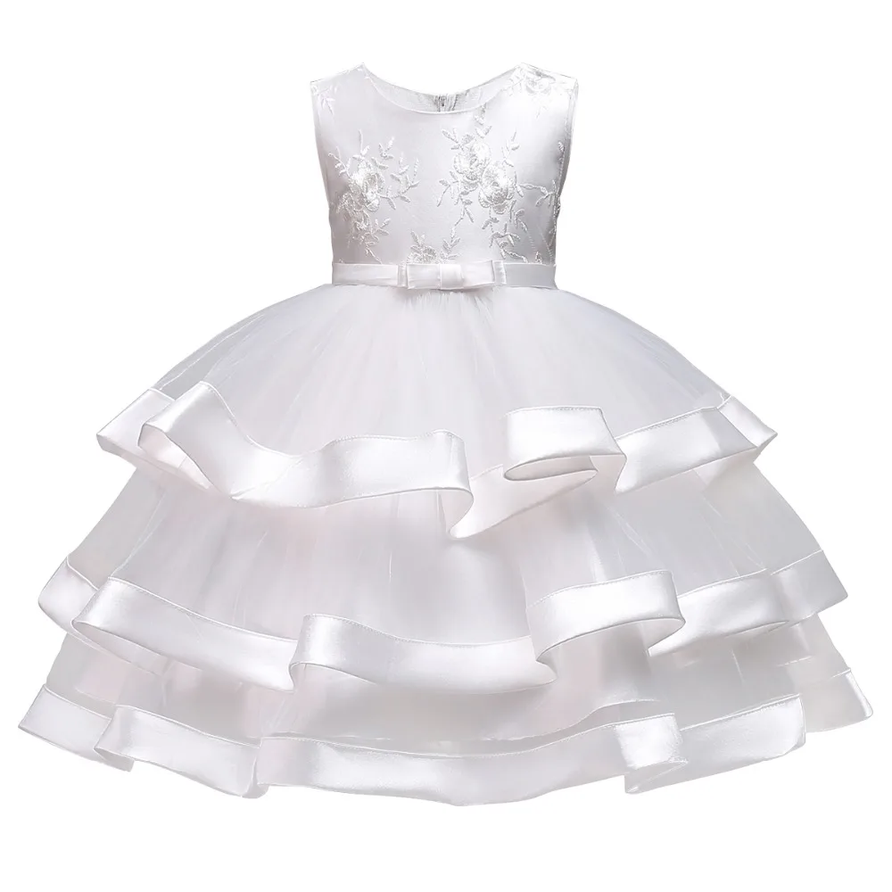 Fashion Flower Girls Wedding Bridesmaid Dresses for Kids Sleeveless Tulle Ball Gown Dress Birthday Princess Party | Детская одежда и