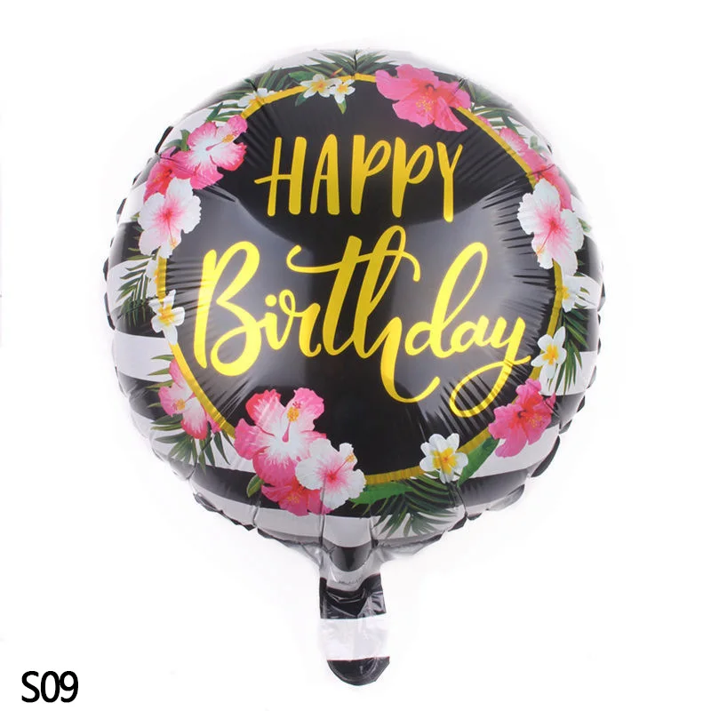 S09 18 дюймов Globos фольгированные шары «С Днем Рождения» детский душ надувные игрушки баллон из гелий круглый воздушный шар для детской вечеринки - Цвет: S09