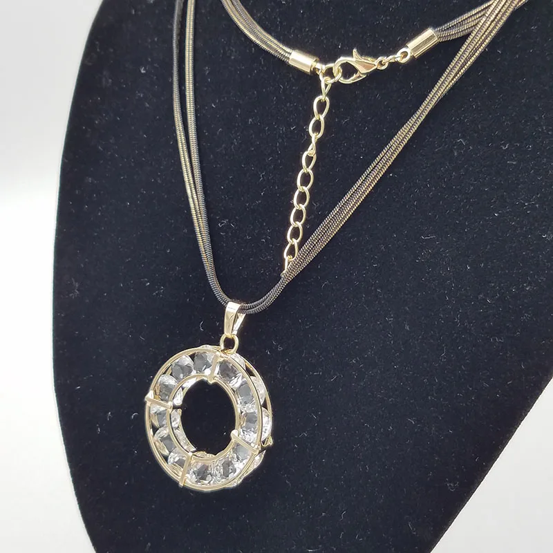 Золотой Кольцо С Бриллиантом Кулон Ожерелье Двенадцать Бриллиантовое Колье