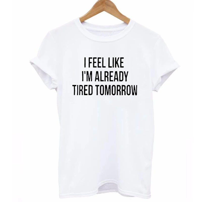 Женская толстовка с принтом Я чувствую себя уже уставшим завтра | одежда
