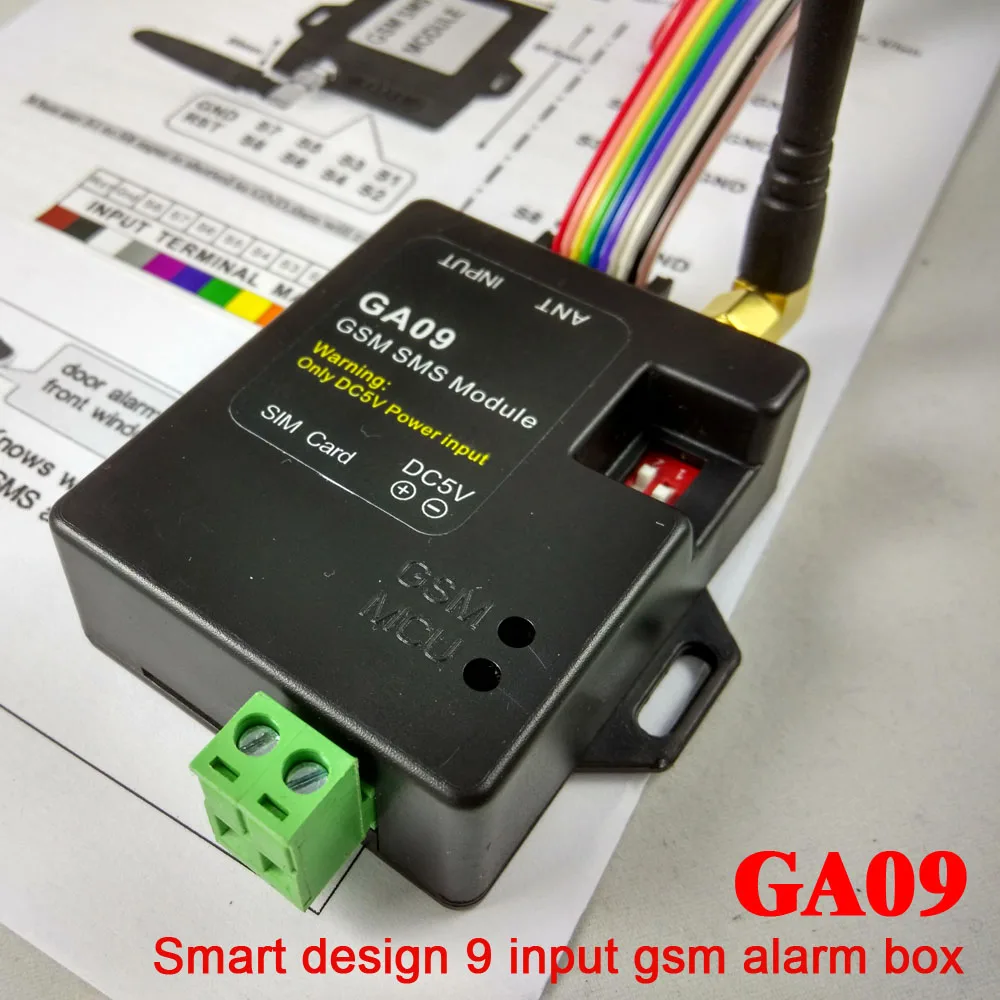 Беспроводная GSM сигнализация GA09 8 входов сверхмаленькая|sms alarm|sms gsmsms alarm system |