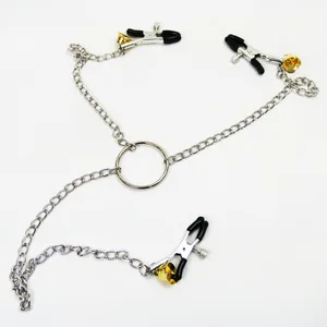 Бутик бондажа регулируемые зажимы для сосков клитовый зажим колокольчик Фетиш Длинная цепочка игра для взрослых папка для груди флирт искусственные