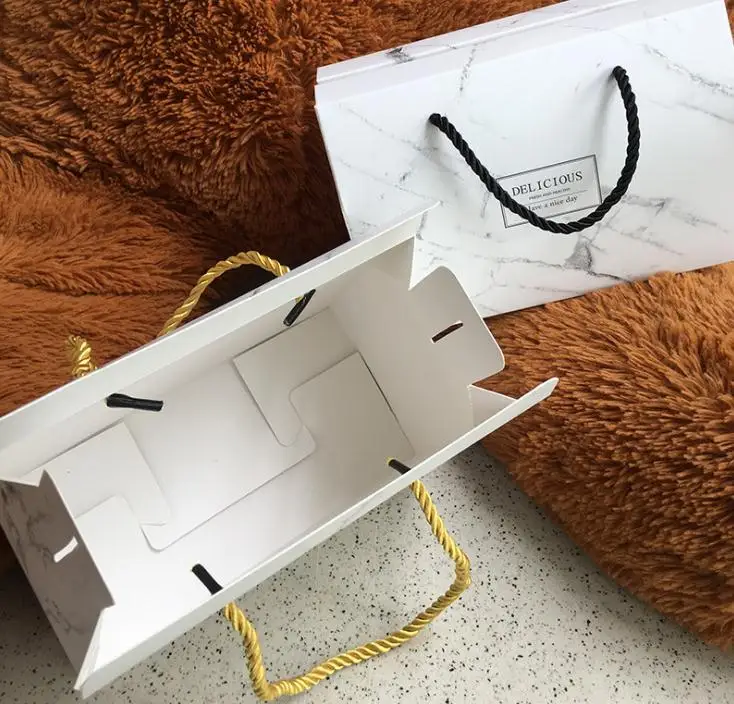 100 шт./лот бумажная коробка для торта с мраморным дизайном шоколада печенья