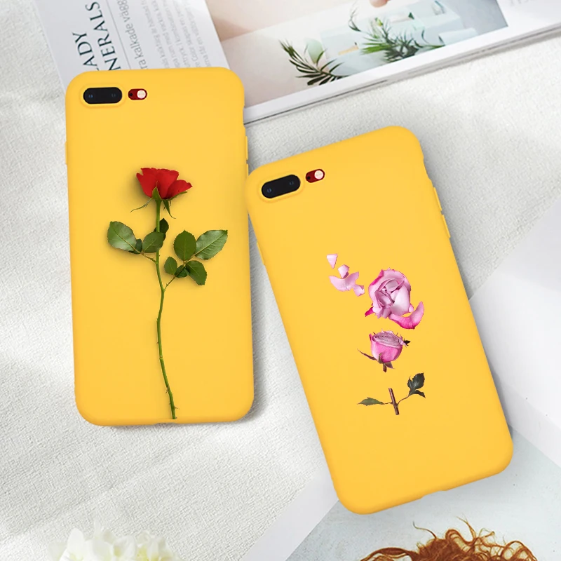 Милый мультяшный чехол для телефона iPhone XR 6 6S Plus X 5 SE мягкий с цветочным принтом