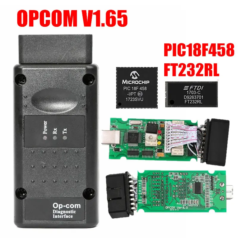 V1.65 Встроенное программное обеспечение OPCOM 1,99 1,95 1,78 1,70 1,65 1,59 PIC18F458 чип FTDI CAN-BUS считыватель кода для Opel OP COM OP-COM диагностический инструмент - Цвет: V1.65
