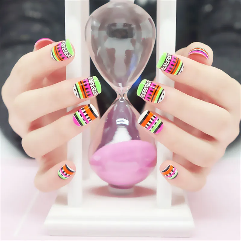 Press on False Nail Tips Full Cover Fake Nails ABS Manicure Art Women DIY | Красота и здоровье