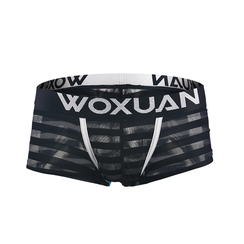 Сексуальные мужские шорты-боксеры Полосатое Сетчатое нижнее белье с низкой
