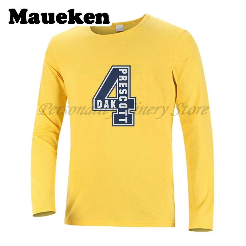 Для мужчин осень-зима дак Прескотт #4 &quotНазад в будущее&quot футболка с длинным