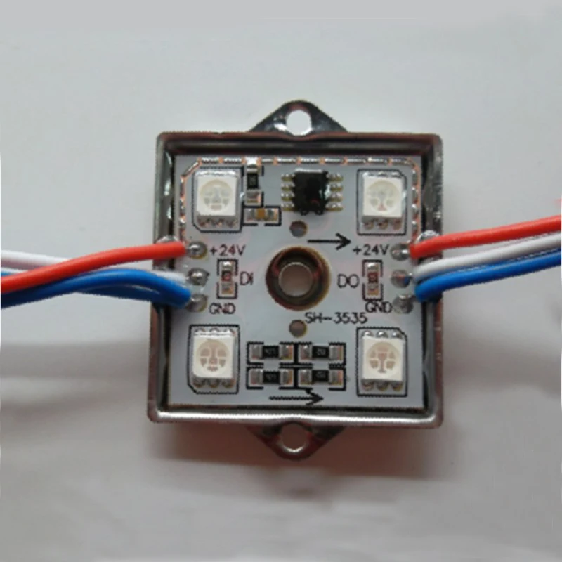 

20pcs addressable LPD6803 WS2801 UCS1903 WS2811 led module waterproof 4leds 5050 SMD DC 12V / 24V led pixel module 3535 nodes