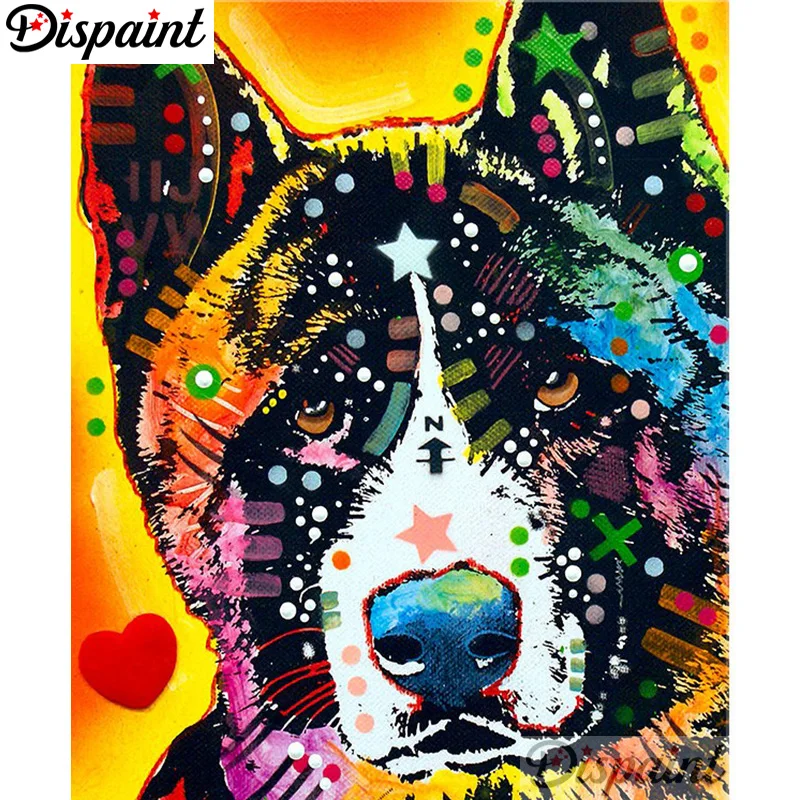 

Dispaint Full Square/Round Drill 5D DIY Diamond Painting "Cartoon color dog" 3D Embroidery Cross Stitch Home Decor Gift A01020