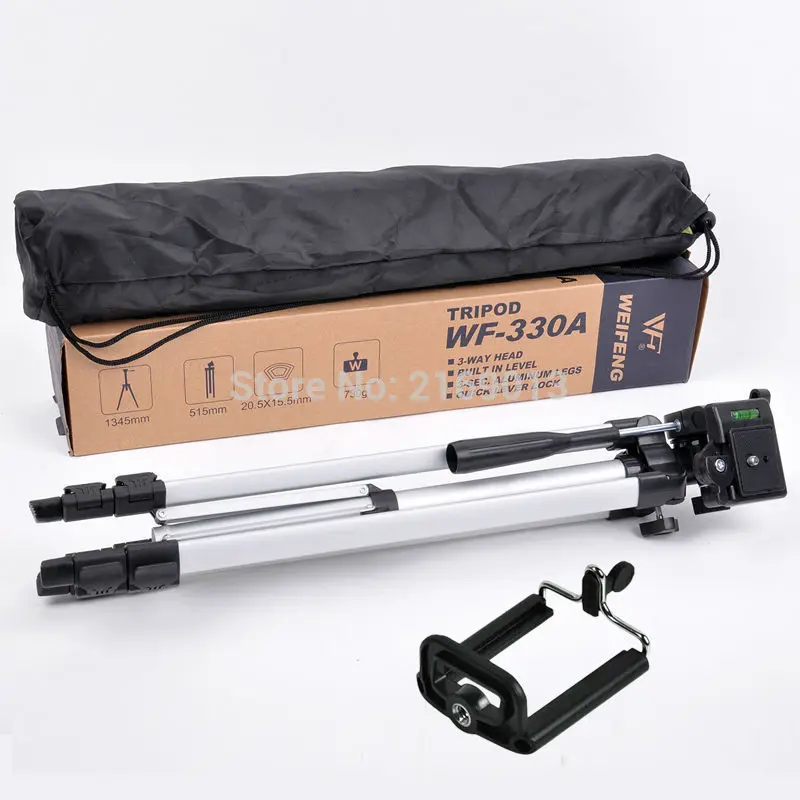 

Aluminum Weifeng WT-330A handiness camera Camcorder DV tripod + Mobile phone clip Holder Binoculars