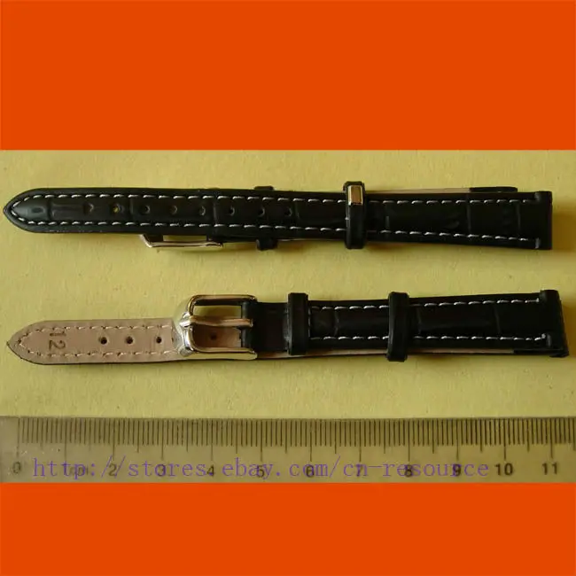 

1 x 12mm PU LEATHER watch band black #06