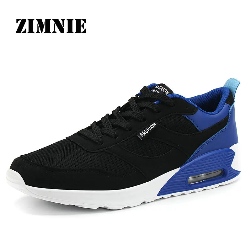 Black Blue ZIMNIE кроссовки мужские Горячие дышащие спортивные туфли мужские удобные сетчатые уличные спортивная обувь для мужчин и женщин спортивная обувь - Цвет: Black Blue