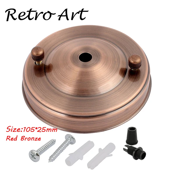 Red Bronze D100mm старинный металлический потолочный в виде розетки в ретро стиле потолочный навес с Зажим для шнура-хром - Цвет: Red Bronze
