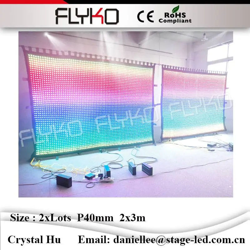 Концертные фоны Складные led видео ткань видения шторы P40mm 2x6m | Лампы и освещение