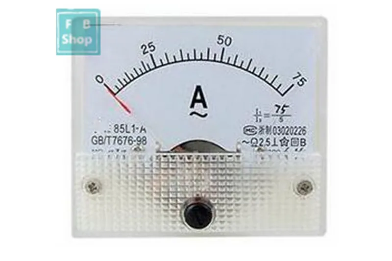 1 шт. 85L1 1A 2A 3A 5A 10A 15A 20A 30A 50A 75A AC Панель метр аналоговый Панель Амперметр циферблат ток датчик - Цвет: 75A