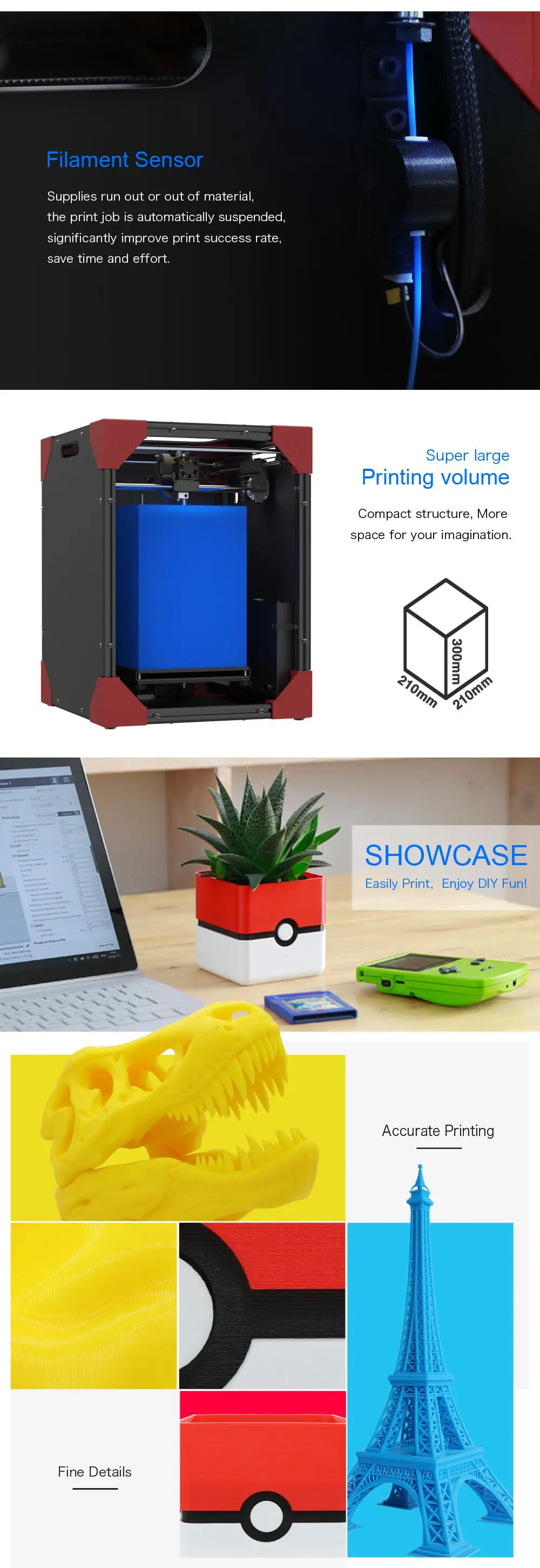 ANYCUBIC 4MAX Pro 3d принтер Плюс Размер 270x205x205 мм Formax Pro 3,5 дюймовый сенсорный экран FDM 3d Принтер Комплект impresora 3d Drucker