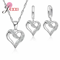 trendy women jewelry sets 925 sterling silver chain quality gifts for girls party meeting necklace loop earring pendant