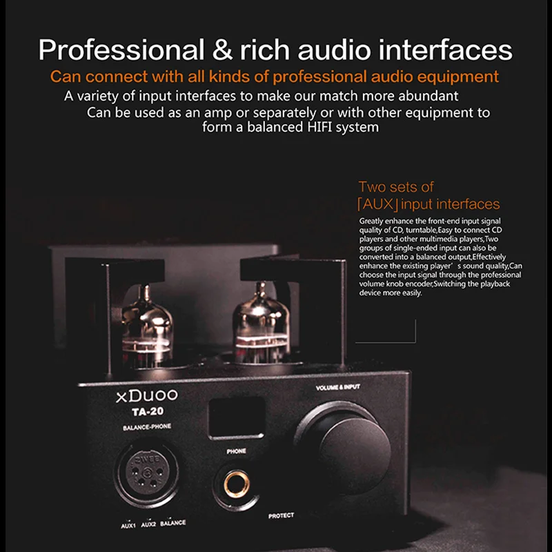 XDUOO TA 20 12AU7 HIFI аудио Высокая производительность сбалансированная труба усилитель