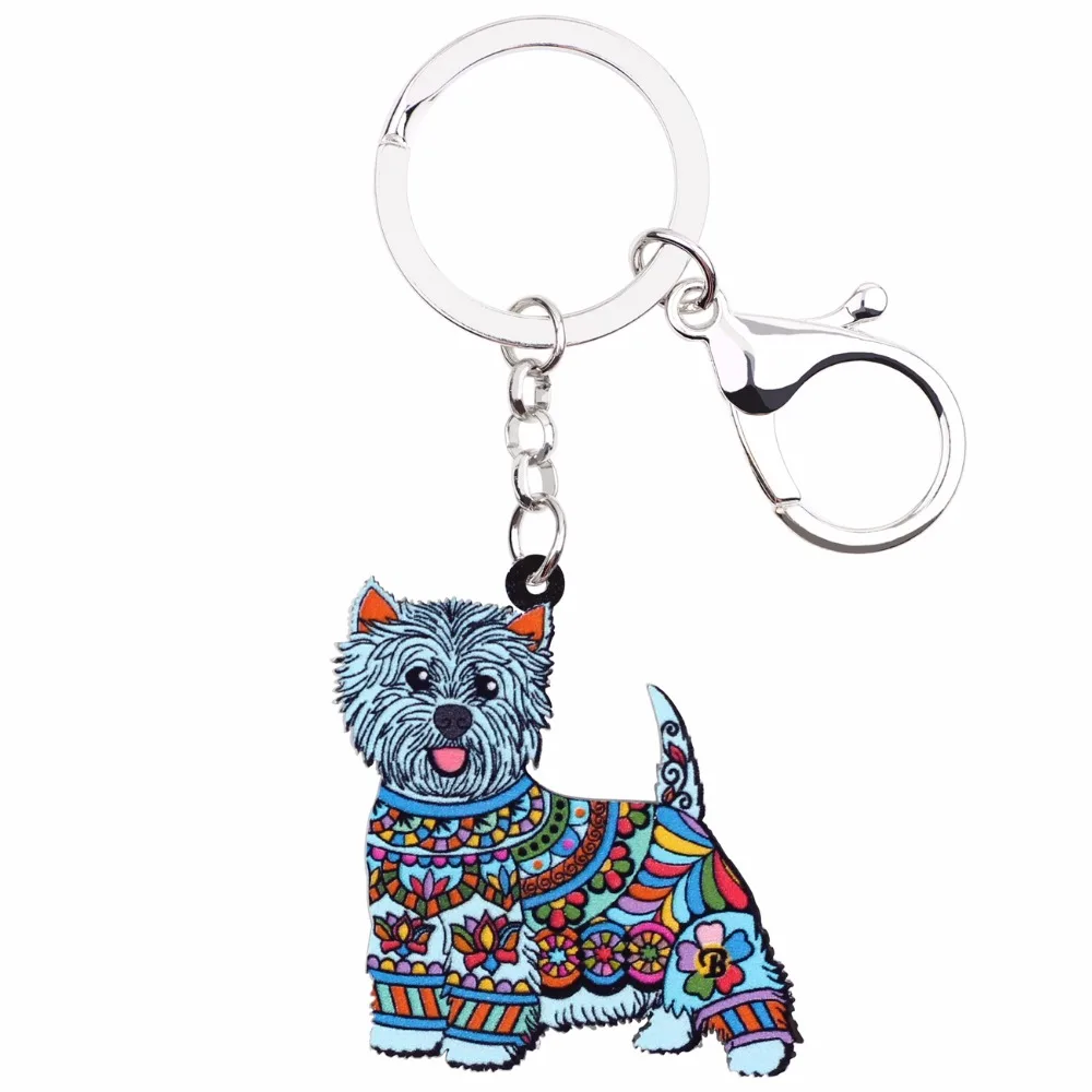 Акриловые аниме ювелирные изделия Bonsny брелок West Highland White Terrier для женщин и девушек