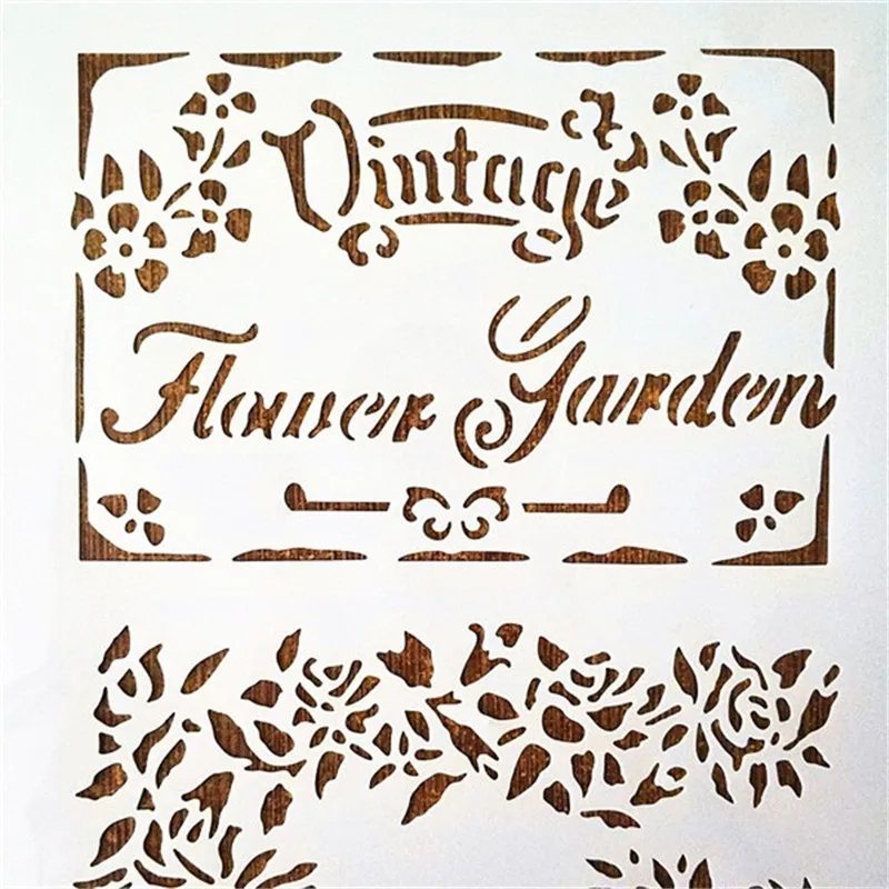 A4 Size DIY Craft Vintage Garden Design Stencil Template For Wall Painting Scrapbooking Stamping Photo Album Decor Emboss Cards |