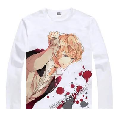 4 Аниме DIABOLIK LOVERS маскарадные костюмы Komori Yui, футболки с длинными рукавами и принтом Sakamaki Kanato, модные футболки Jibril, летние топы - Цвет: 4