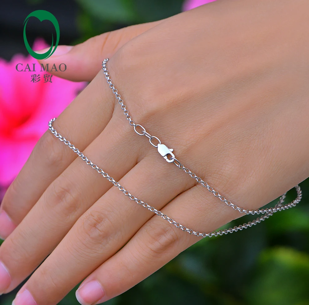 18K White Gold Chain Necklace 18'' About 45CM For Women And Men