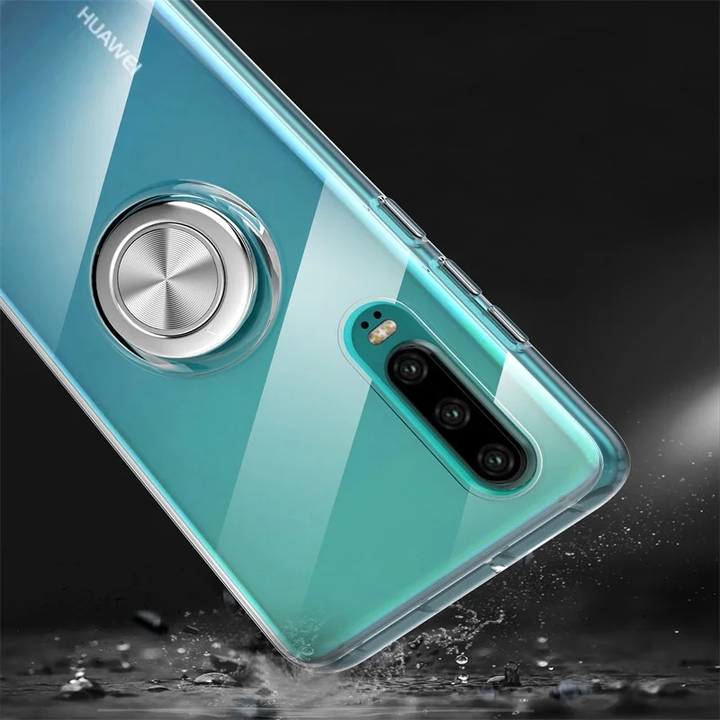 Adsorption Magnetic Car Bracket Clear Case For huawei p30 lite Soft tpu Silicon Cover pro p30lite p30pro |