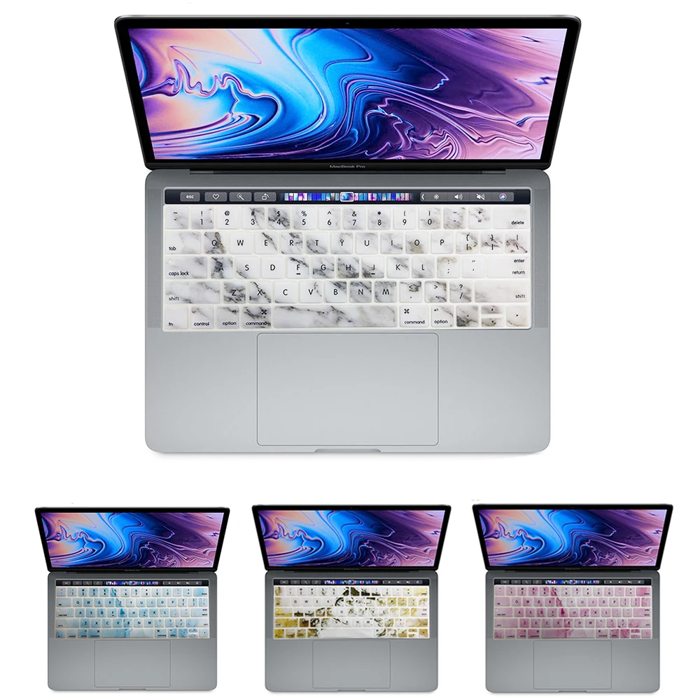 Наклейка на клавиатуру с мраморным узором для Mac Book pro13 15 Touch Bar A1706 A1707A1989 1990, чехлы на клавиатуру для ноутбука, цветная пленка на клавиатуру