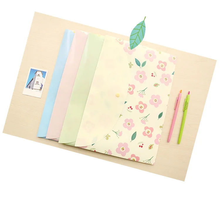1 шт. прочная папка с цветочной застежкой бумажная для файлов A4 школьные и офисные