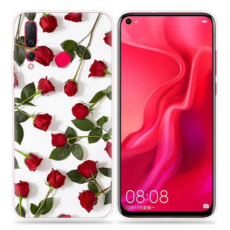 Мягкий чехол из ТПУ с принтом красной розы для huawei Honor 10i 8S 8A 8C 8X10 9 Y9 Y7 Y6 Y5 Play Lite силиконовый чехол Fundas