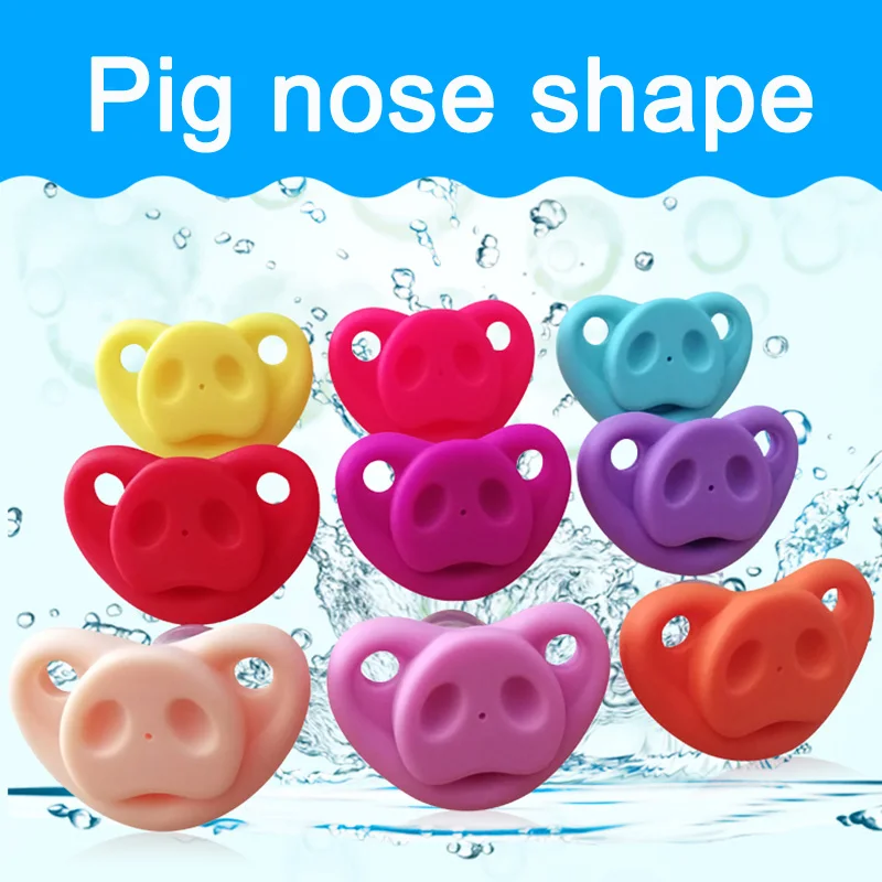 Funny Cute Pig Nose Baby Pacifier Food Grade Silica Gel Thumb Type Teether Nipple Care Accessories | Мать и ребенок