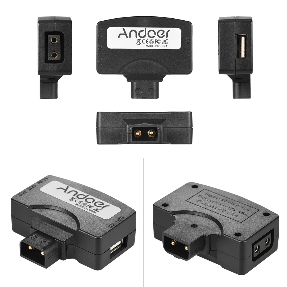 Разъем адаптера USB Andoer D-Tap 5V для V-Mount батареи видеокамеры BMCC iPhone X 8 7/6/6plus Samsung Huawei |
