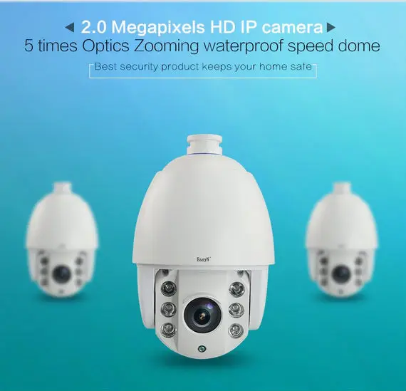 

EasyN 109 Full HD 2.0MP 1080p 5x Optical Zoom Wireless PTZ P2P Plug & Play Outdoor Waterproof IP Camera CCTV Security System