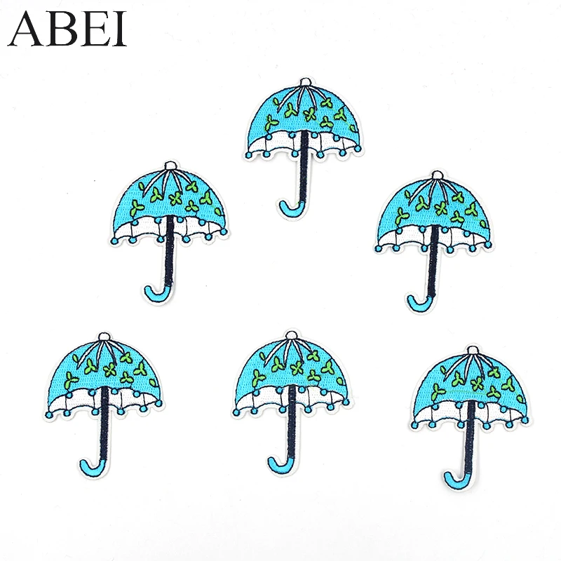 10 шт./лот вышитые голубые нашивки Unbrella для одежды сумок джинсов шитья значок