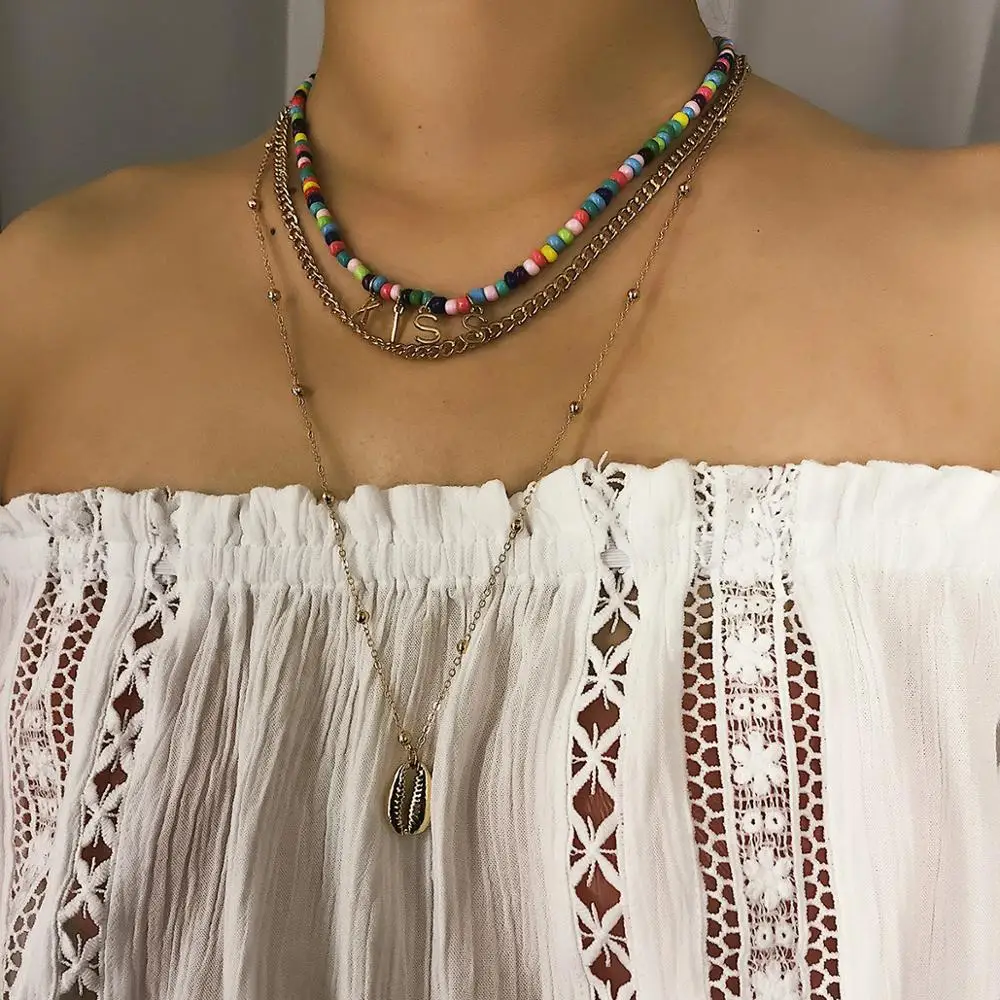 2019 натуральная ракушка колье ожерелье Бархатный чокер оболочки бусины в виде