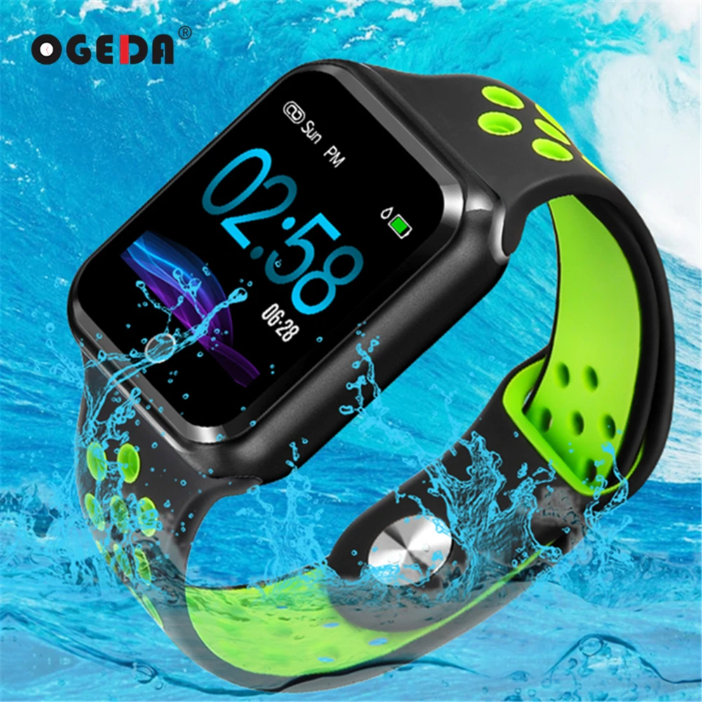OGEDA новинка 2019 умные часы IP67 водонепроницаемые цветные светодиодные кровяное - Фото №1
