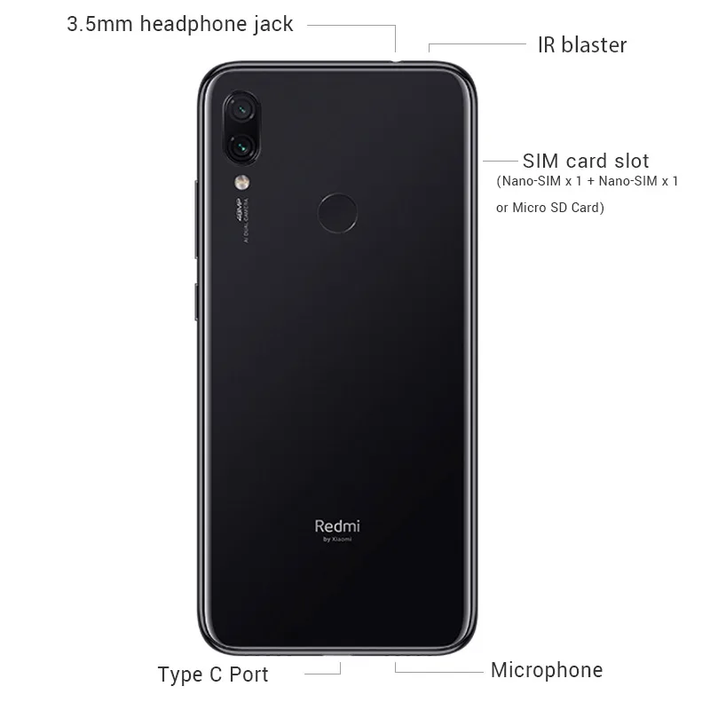 XIAOMI Redmi Note 7 4 ГБ ОЗУ 64 Гб ПЗУ S660 Восьмиядерный полноэкранный смартфон 6 3 дюйма 2340x1080